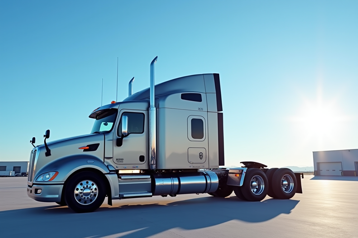 Camion industriel de 15 tonnes sur un site moderne
