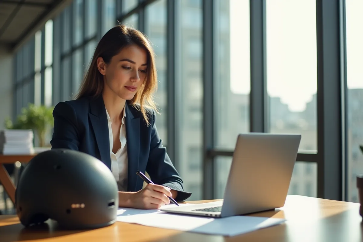 Femme professionnelle remplissant un formulaire d