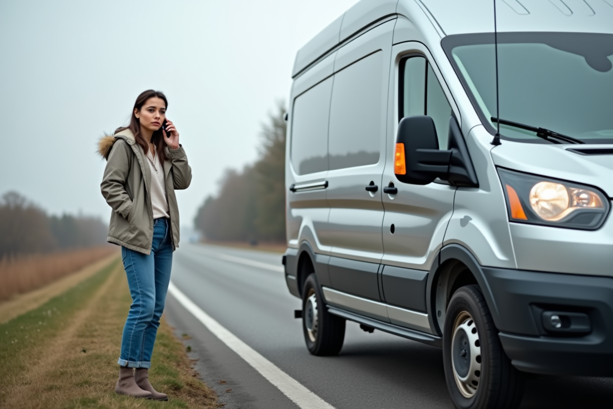 Jeune femme en jeans téléphone près d