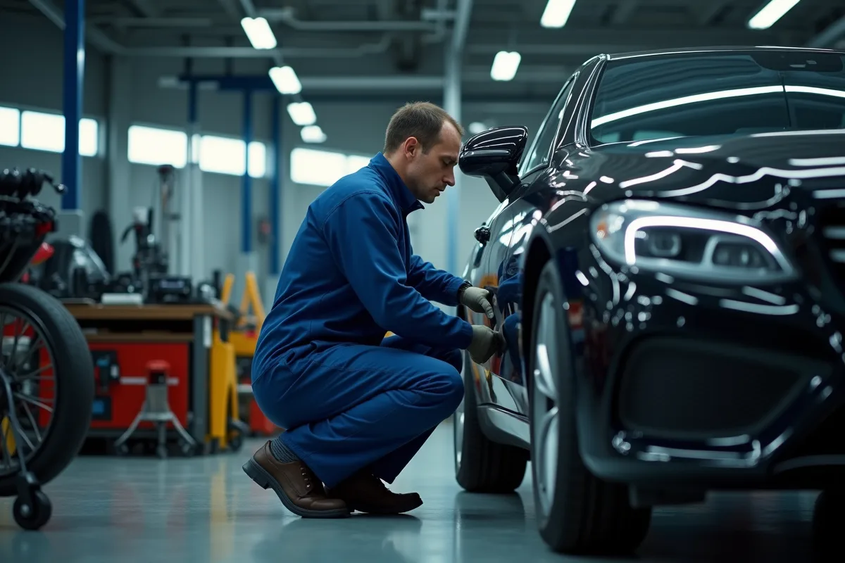 Centre de contrôle technique pour contre-visite automobile