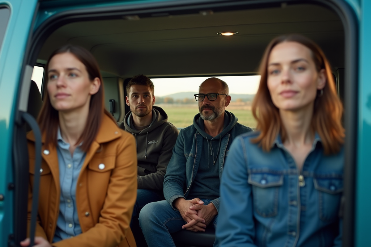 Intérieur du Peugeot Expert avec passagers confortables