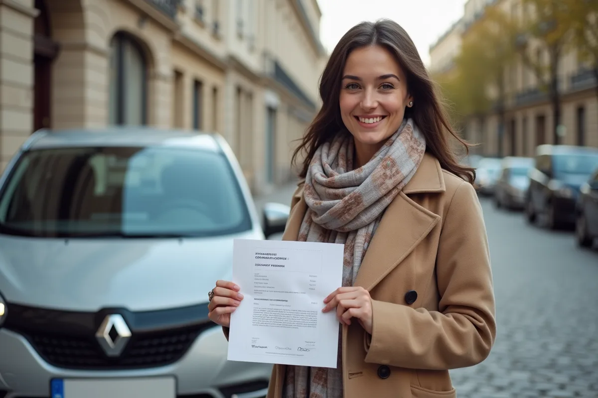 Jeune femme souriante avec son certificat d