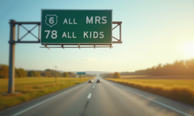Panneau routier en campagne avec miles et kilomètres