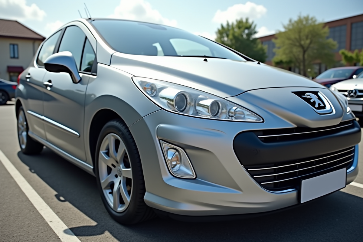Exterieur d'une Peugeot 308 en lumière naturelle