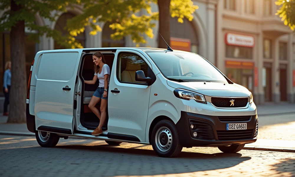 Peugeot Expert 5 places en ville en plein jour