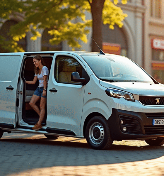 Peugeot Expert 5 places en ville en plein jour