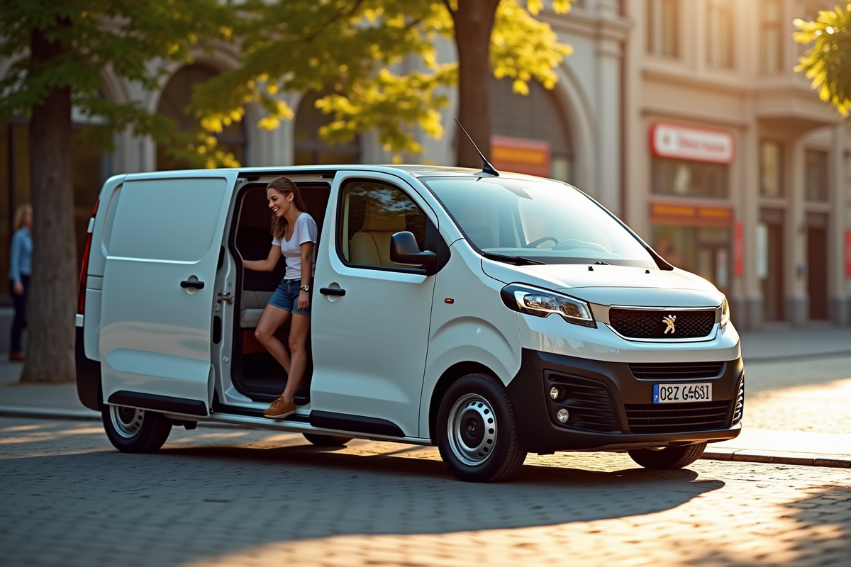 Peugeot Expert 5 places en ville en plein jour