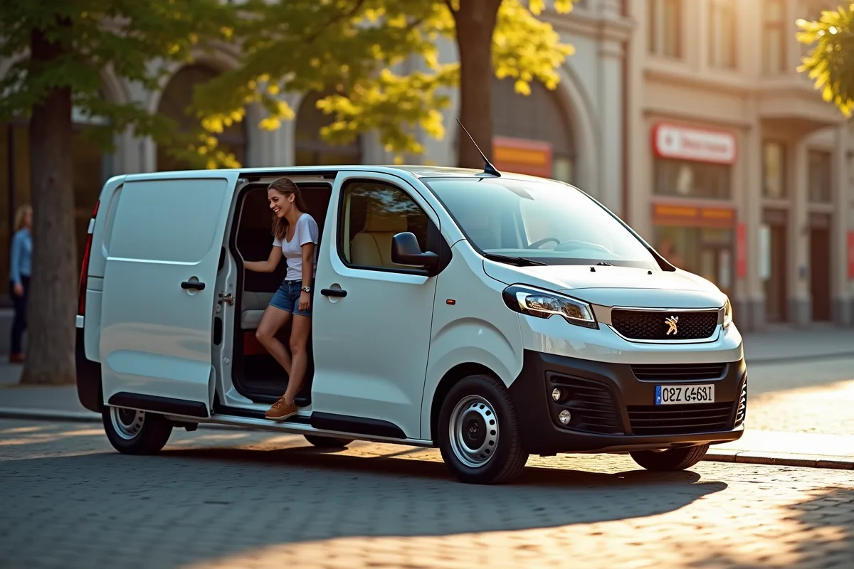 Peugeot Expert 5 places en ville en plein jour