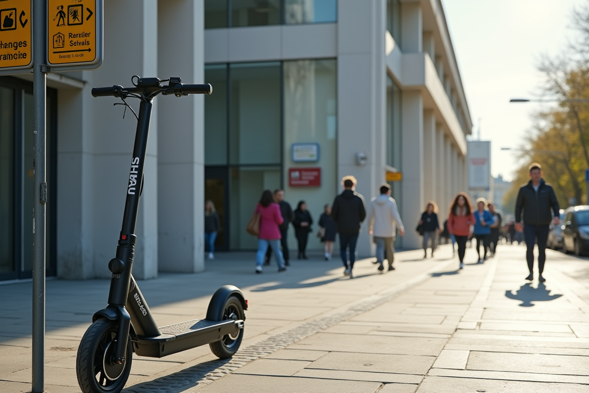 Scooter électrique garé près d